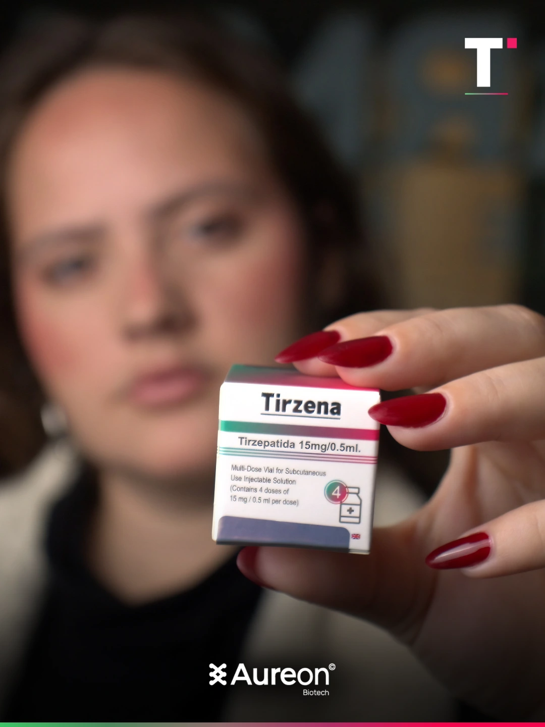 Fotografia enviada de uma embalagem Tirzena em destaque